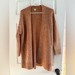 Aerie Warm Tan Open-Front Cardigan
